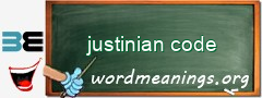 WordMeaning blackboard for justinian code